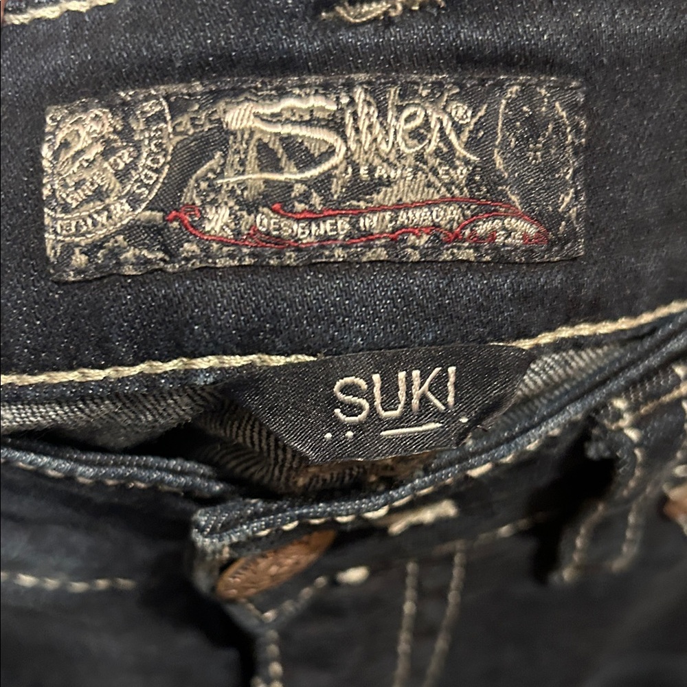 Silver Suki Dark Blue mid capri - Picture 3 of 4